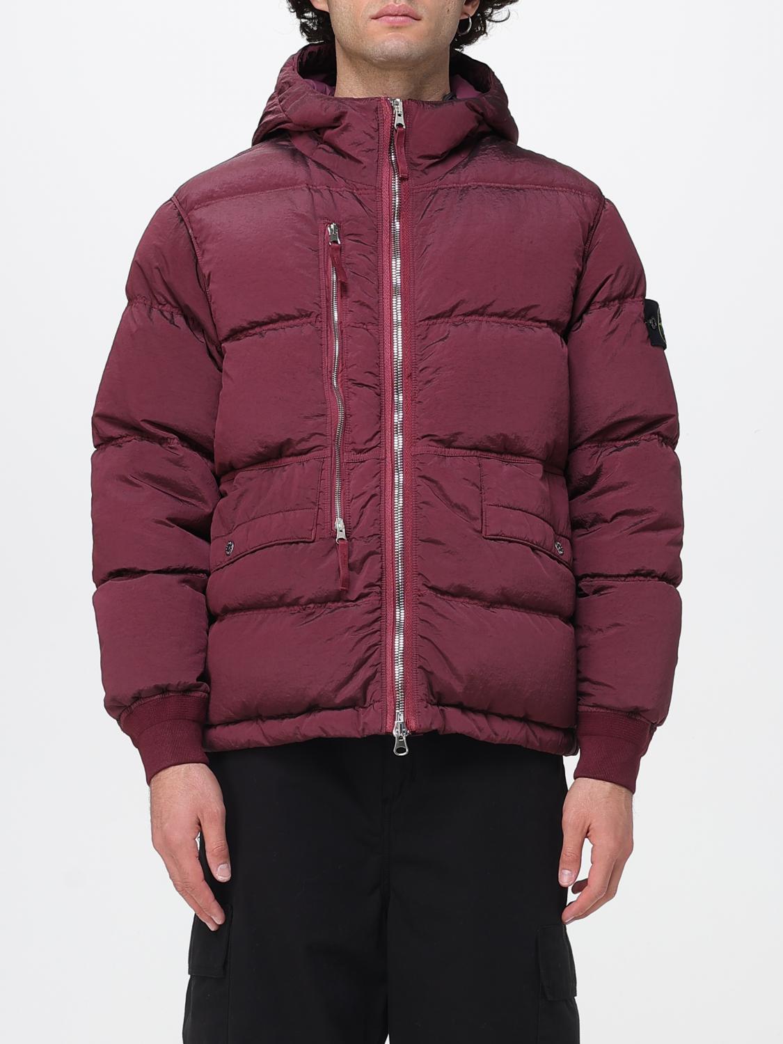 STONE ISLAND 재킷: 재킷 남성 Stone Island, 버건디 - Img 1
