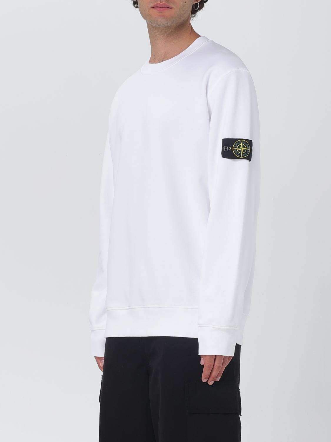 STONE ISLAND FELPA: Felpa a girocollo basic in cotone Stone Island, Bianco - Img 4