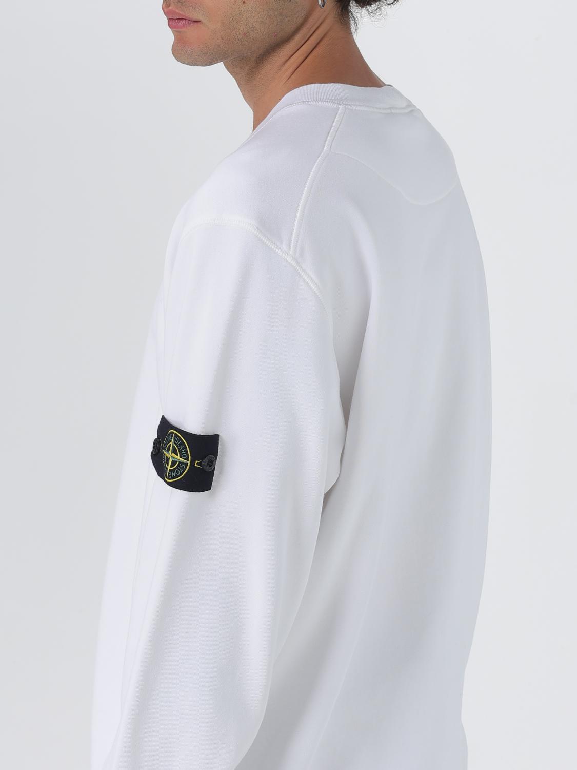 STONE ISLAND FELPA: Felpa a girocollo basic in cotone Stone Island, Bianco - Img 5
