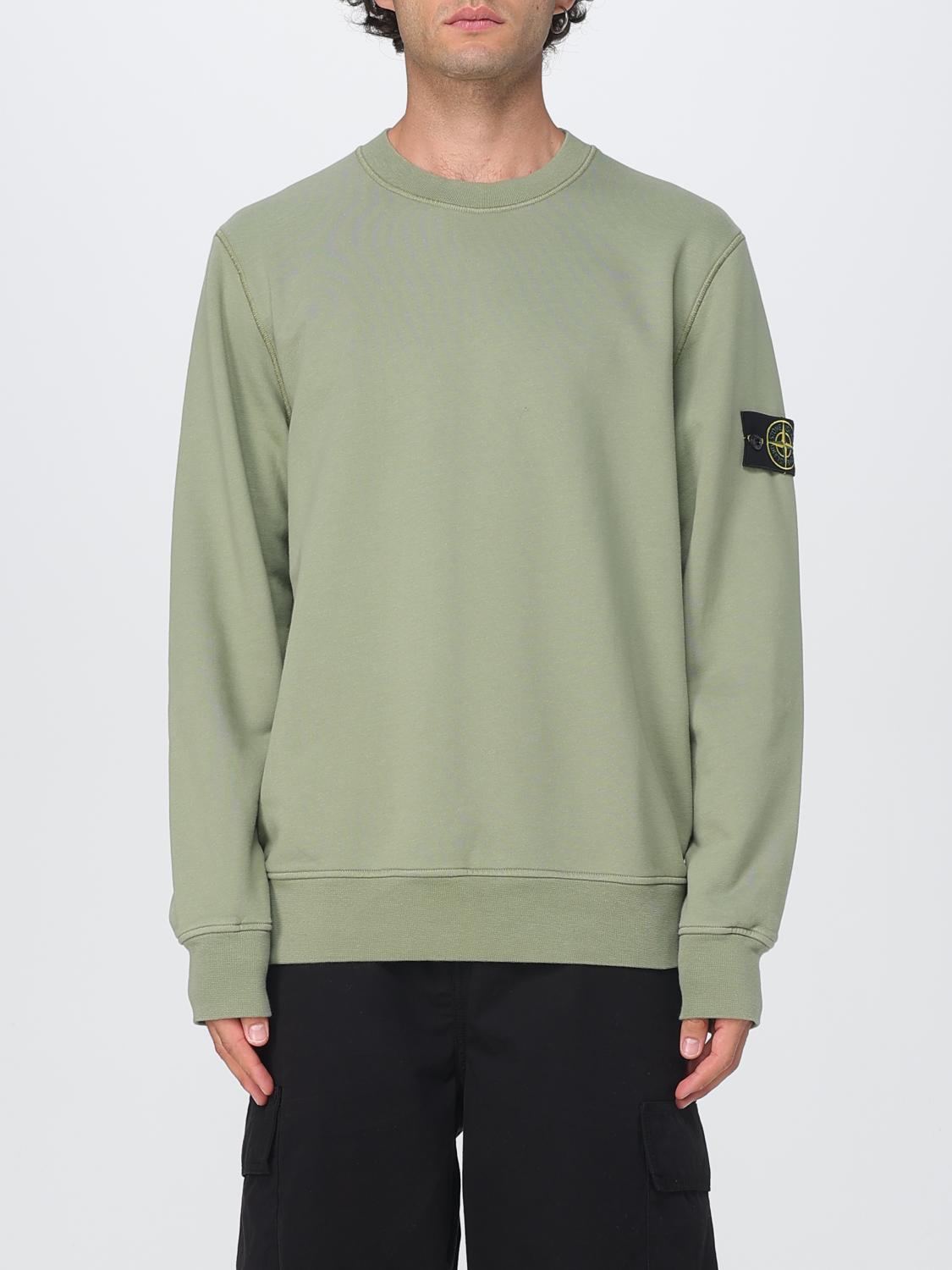 STONE ISLAND FELPA: Felpa a girocollo basic in cotone Stone Island, Verde - Img 1