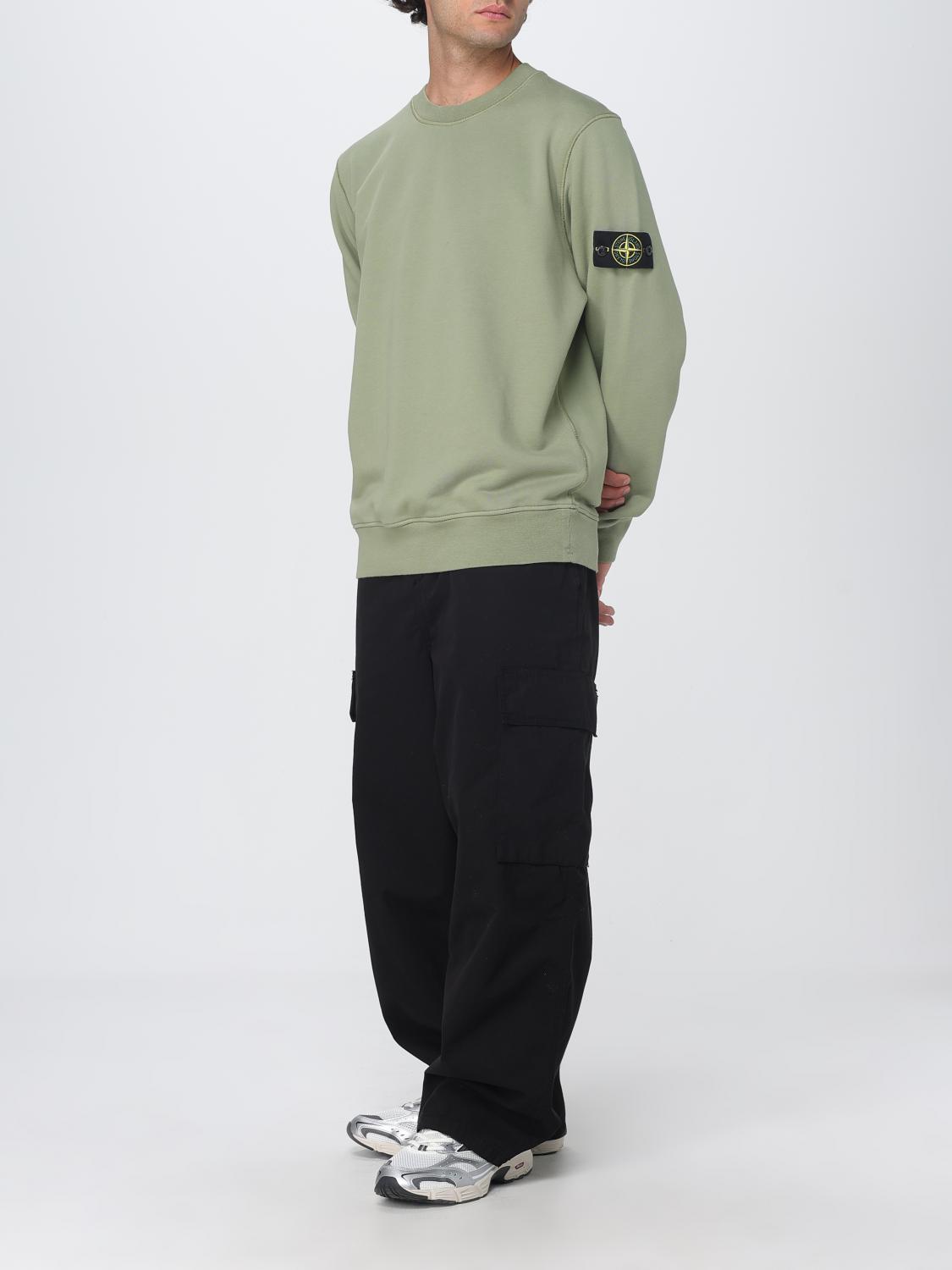 STONE ISLAND FELPA: Felpa a girocollo basic in cotone Stone Island, Verde - Img 2