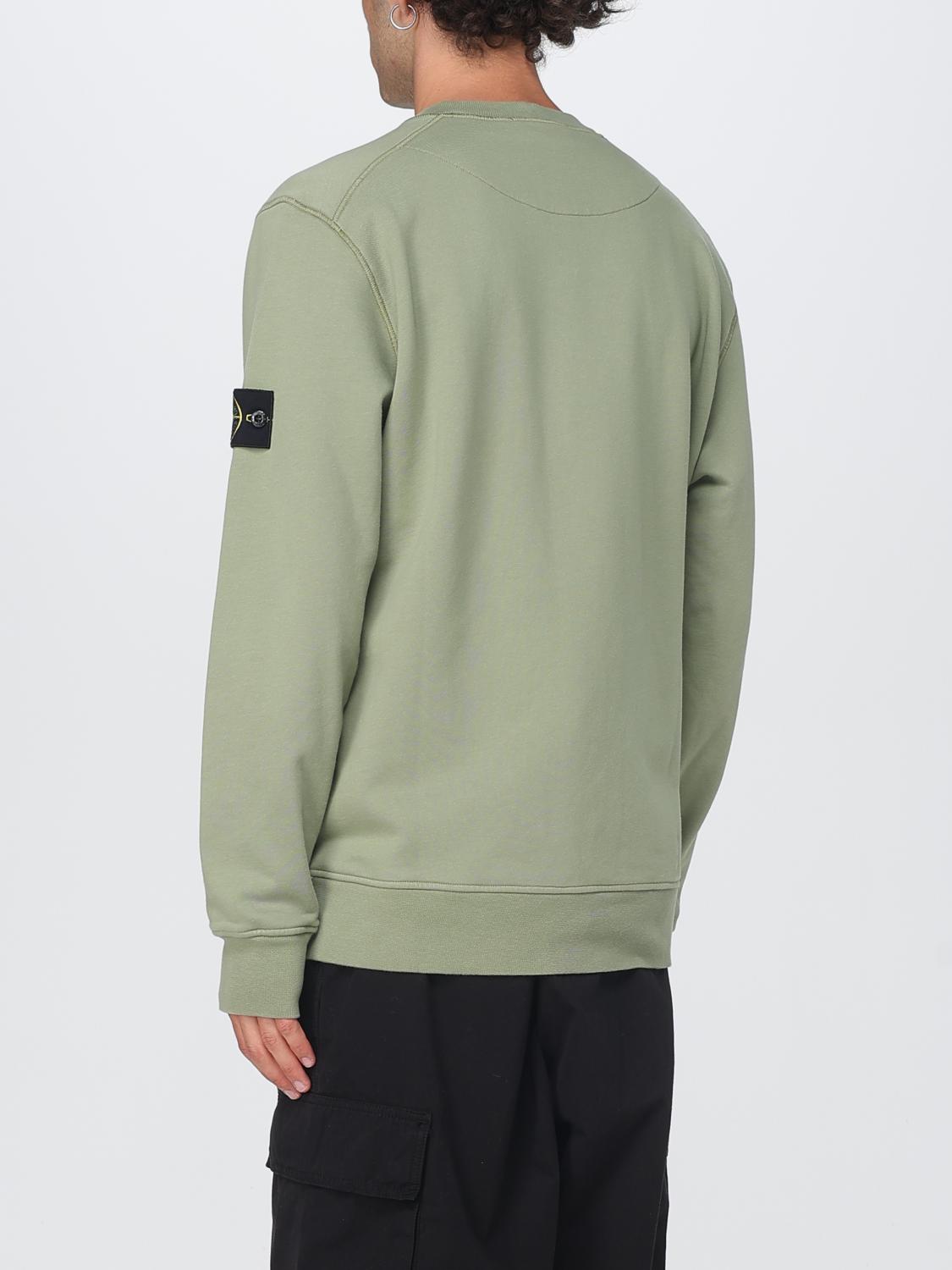 STONE ISLAND FELPA: Felpa a girocollo basic in cotone Stone Island, Verde - Img 3