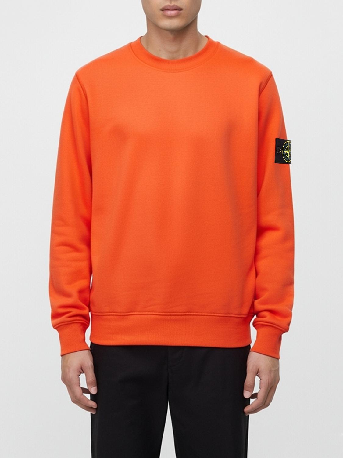 STONE ISLAND FELPA: Felpa a girocollo basic in cotone Stone Island, Rosso - Img 1