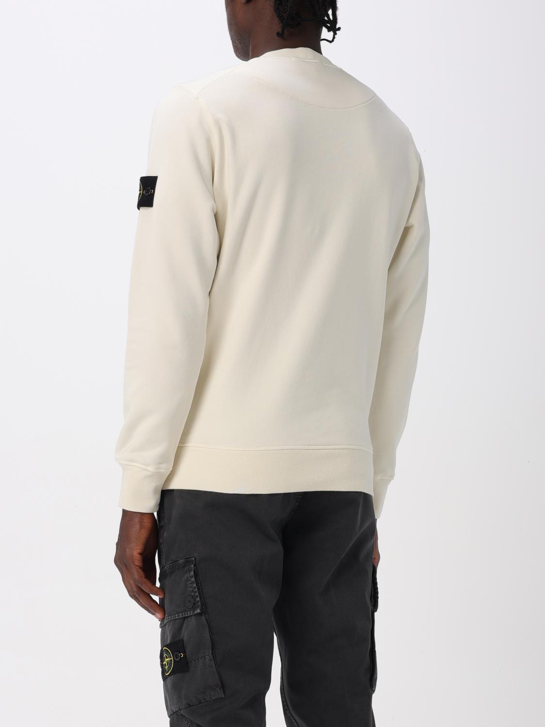 STONE ISLAND FELPA: Felpa a girocollo basic in cotone Stone Island, Avorio - Img 3