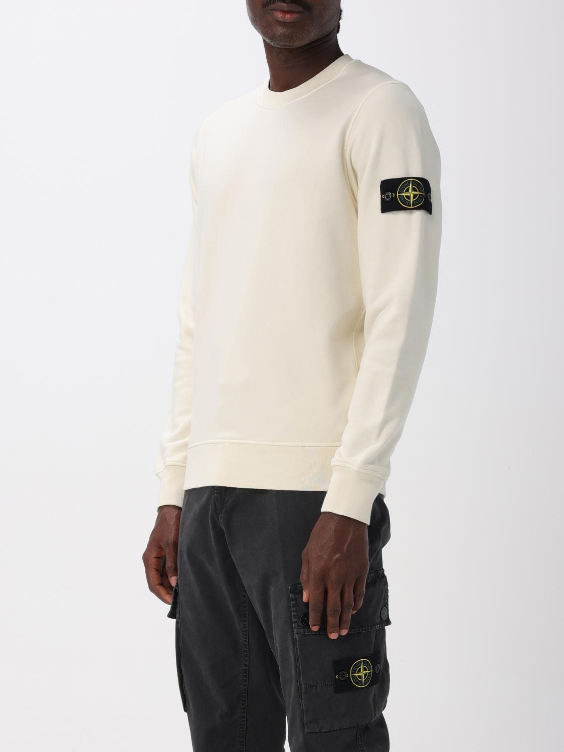 STONE ISLAND FELPA: Felpa a girocollo basic in cotone Stone Island, Avorio - Img 4