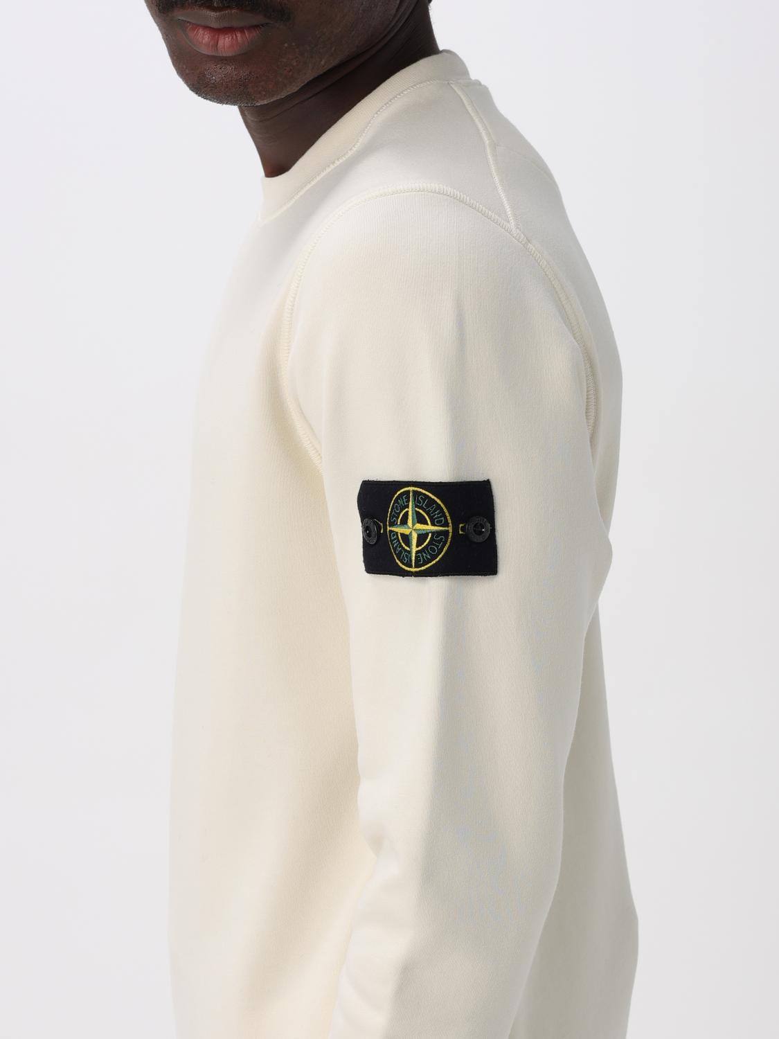 STONE ISLAND FELPA: Felpa a girocollo basic in cotone Stone Island, Avorio - Img 5