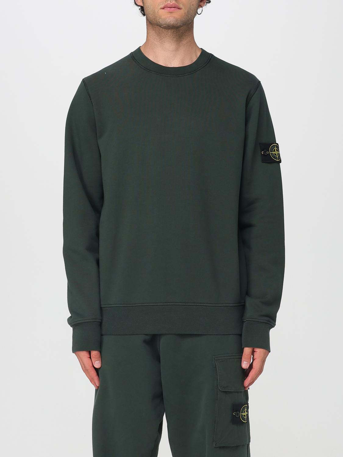 STONE ISLAND FELPA: Felpa a girocollo basic in cotone Stone Island, Blue 1 - Img 1