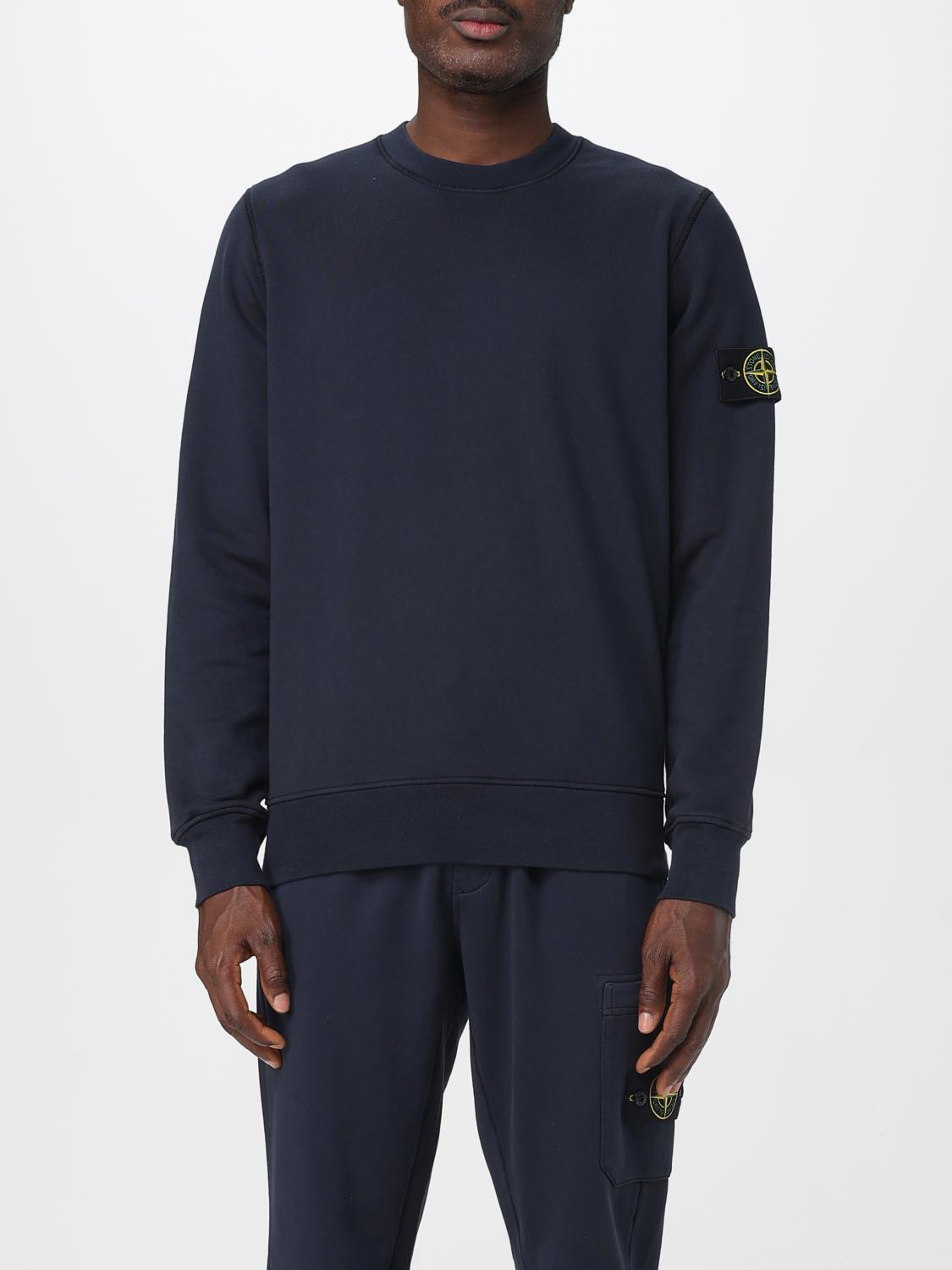 STONE ISLAND FELPA: Felpa a girocollo basic in cotone Stone Island, Mare - Img 1