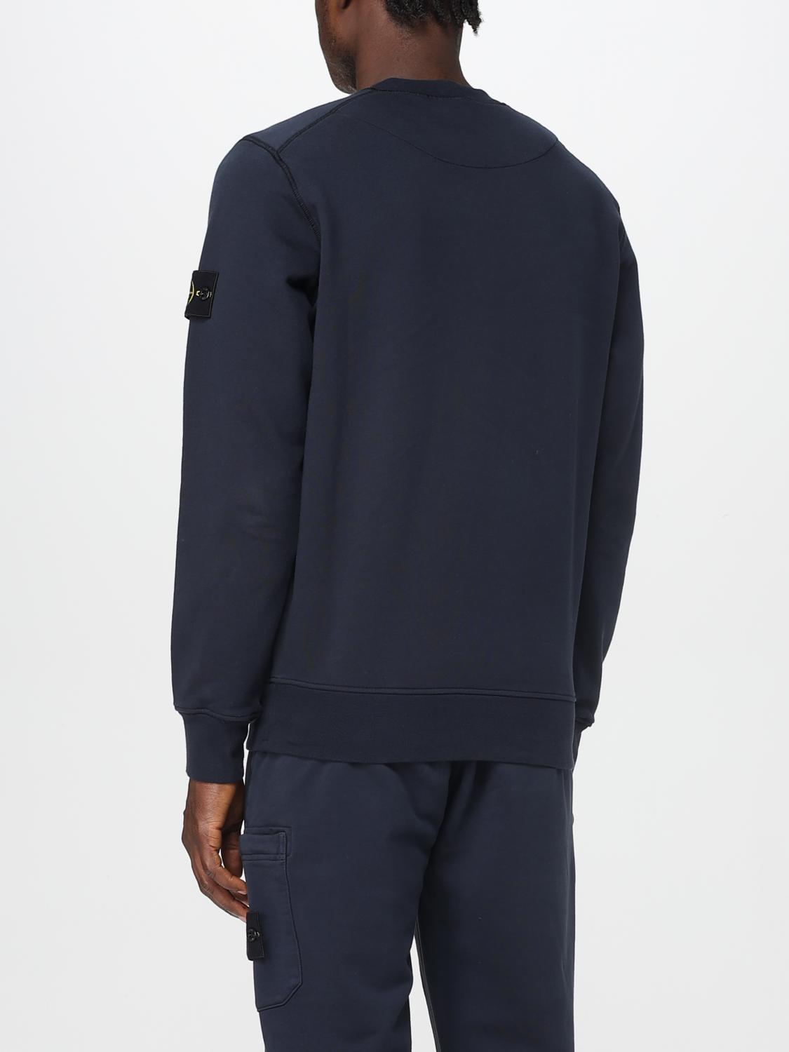 STONE ISLAND FELPA: Felpa a girocollo basic in cotone Stone Island, Mare - Img 3