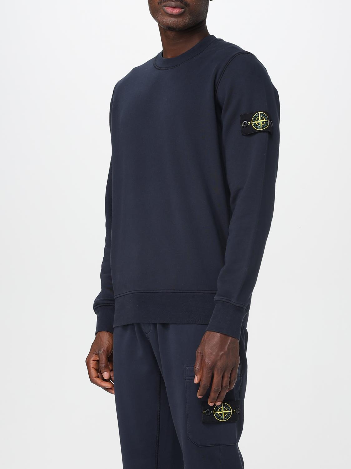 STONE ISLAND FELPA: Felpa a girocollo basic in cotone Stone Island, Mare - Img 4