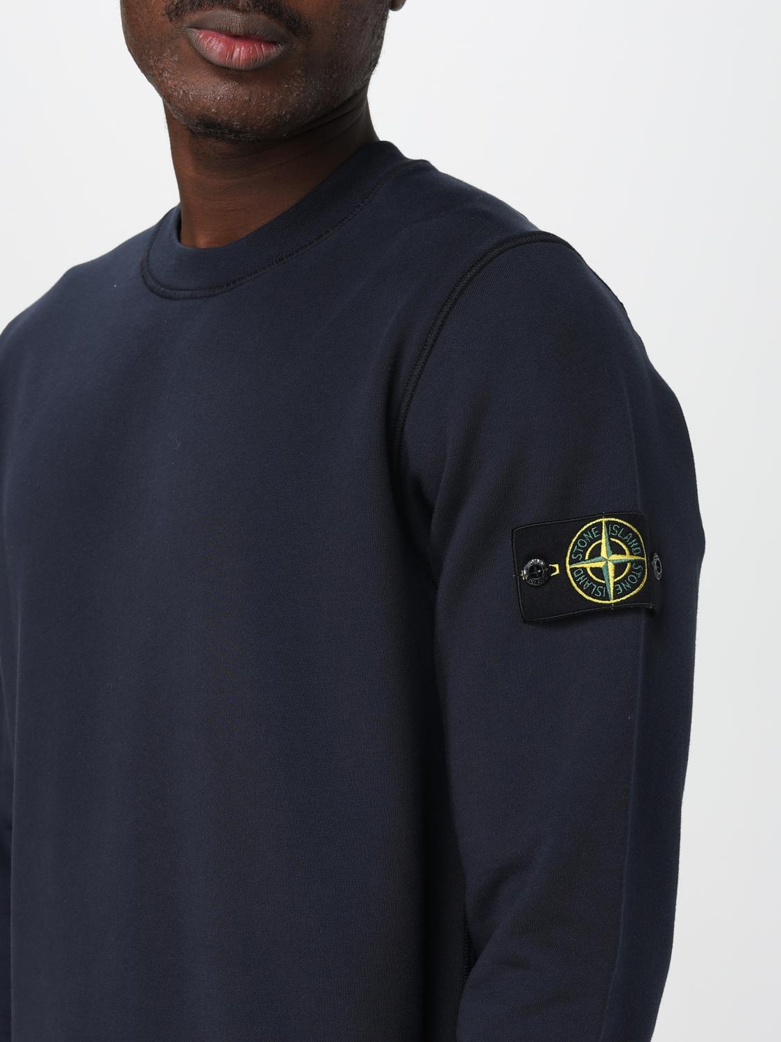 STONE ISLAND FELPA: Felpa a girocollo basic in cotone Stone Island, Mare - Img 5