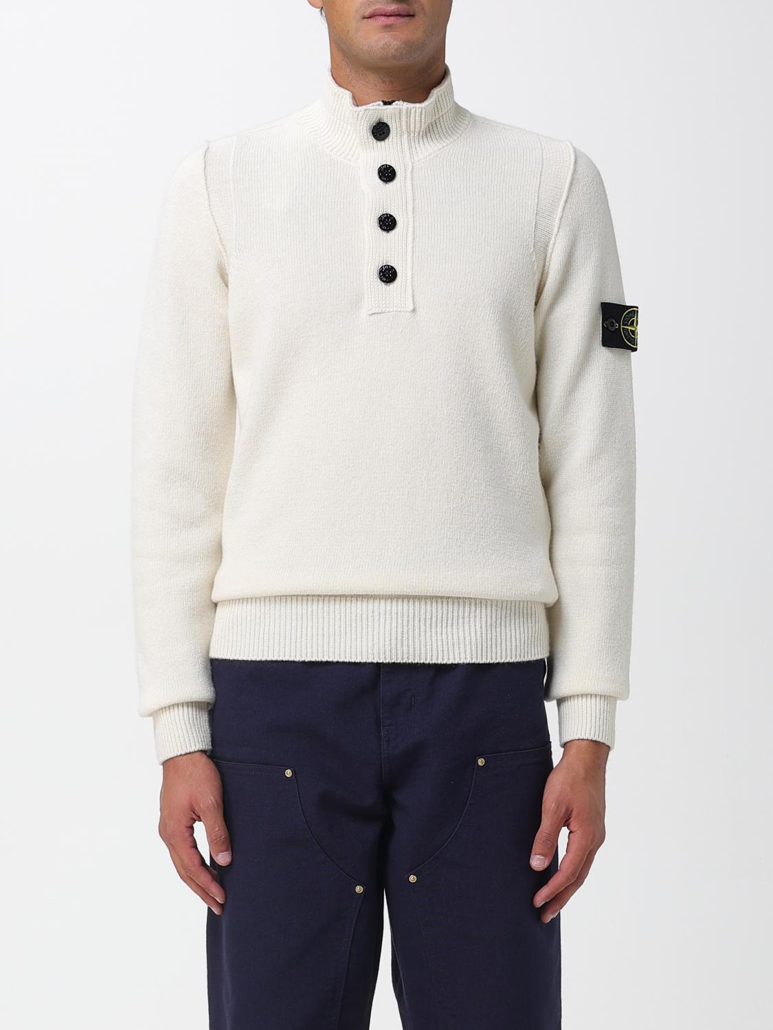 STONE ISLAND PULL: Pull homme Stone Island, Blanc - Img 1