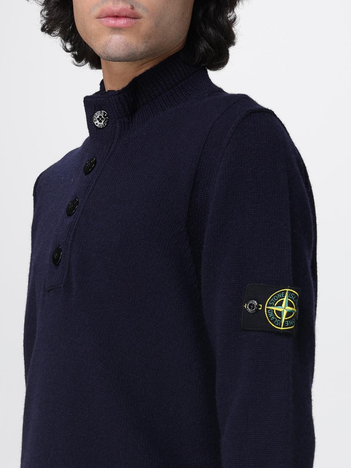 STONE ISLAND SWEATER: Sweater men Stone Island, Blue - Img 4