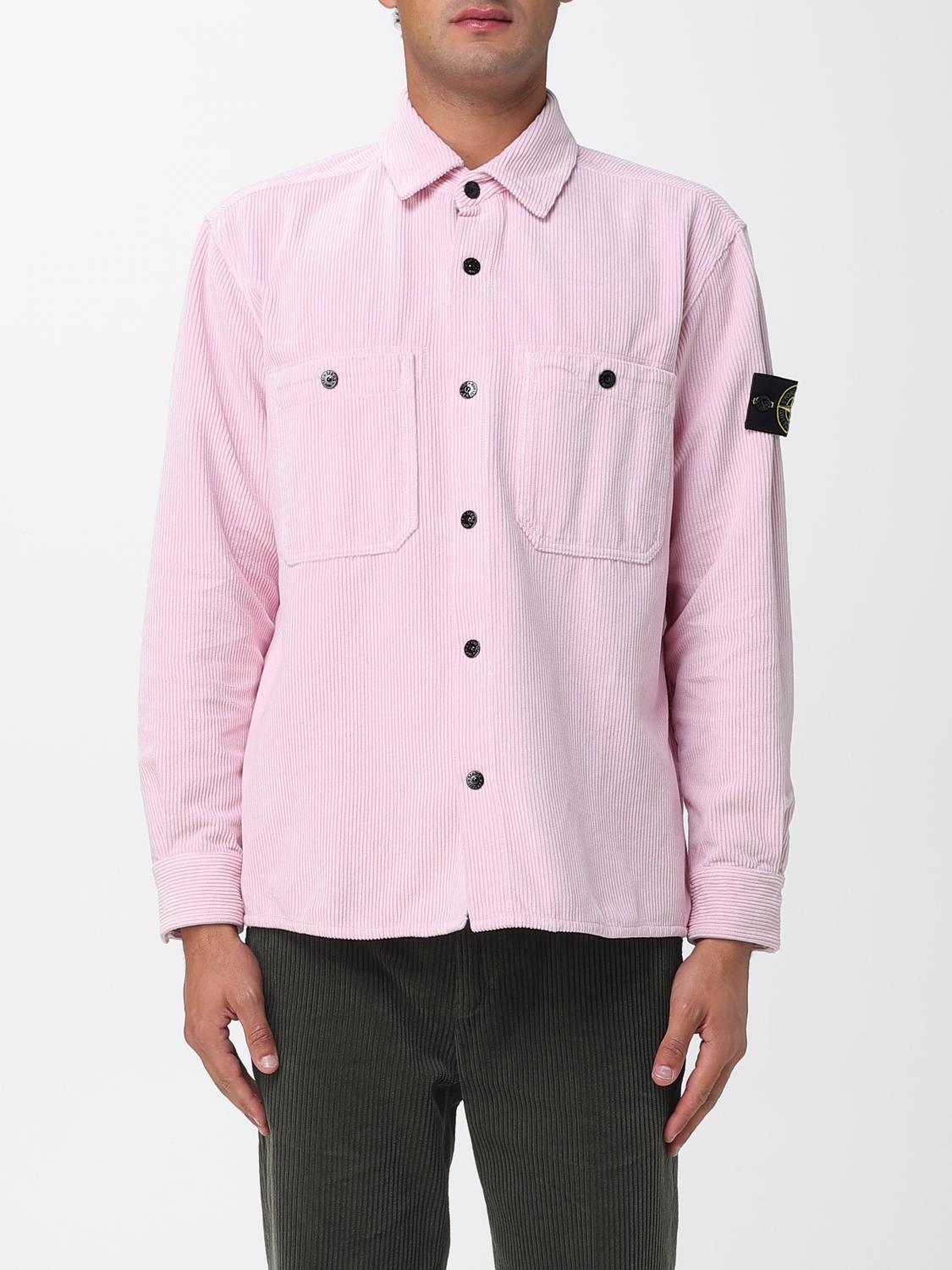 STONE ISLAND CAMICIA: Overshirt Stone Island in velluto , Rosa - Img 1