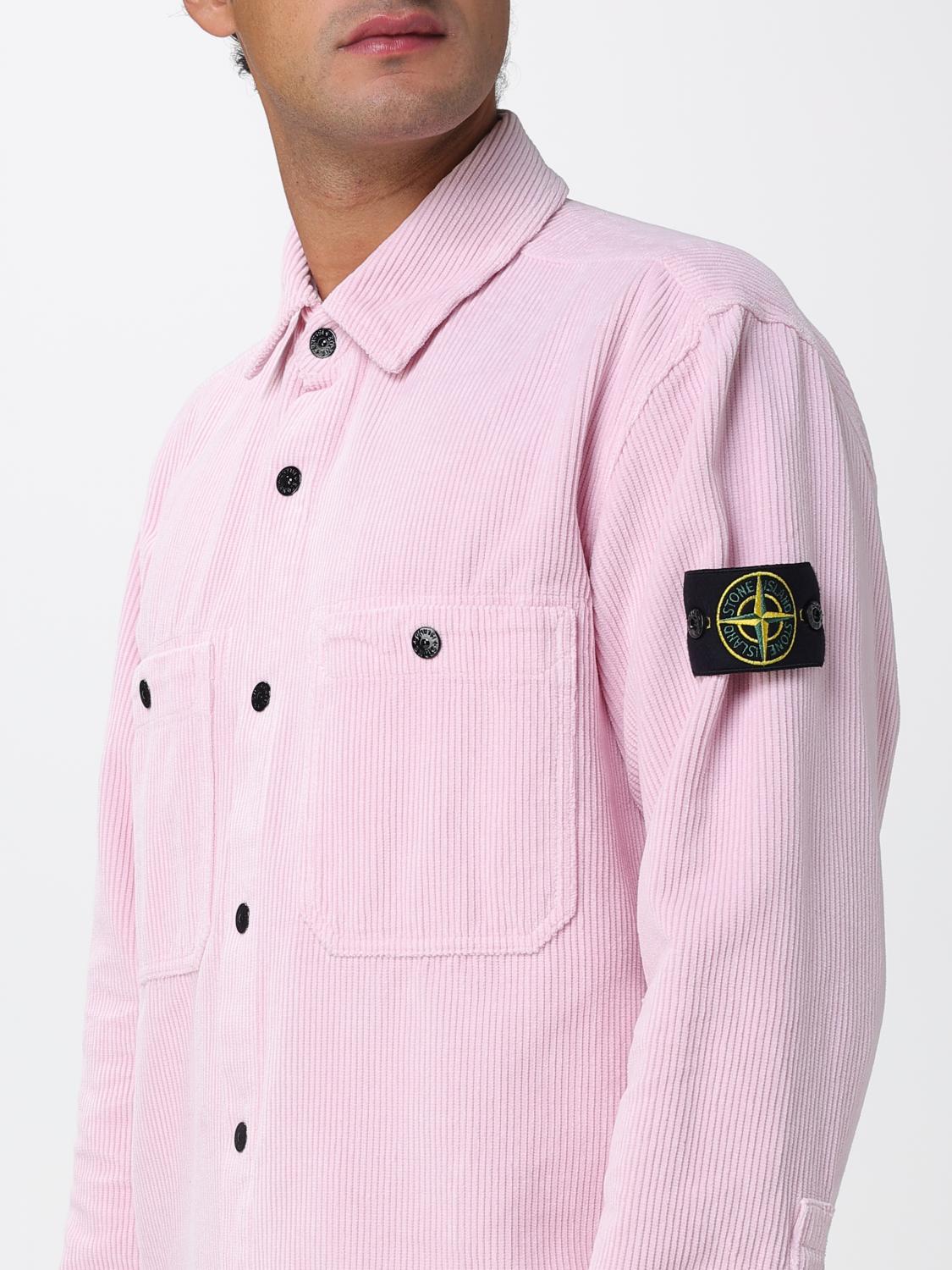 STONE ISLAND CAMICIA: Overshirt Stone Island in velluto , Rosa - Img 4