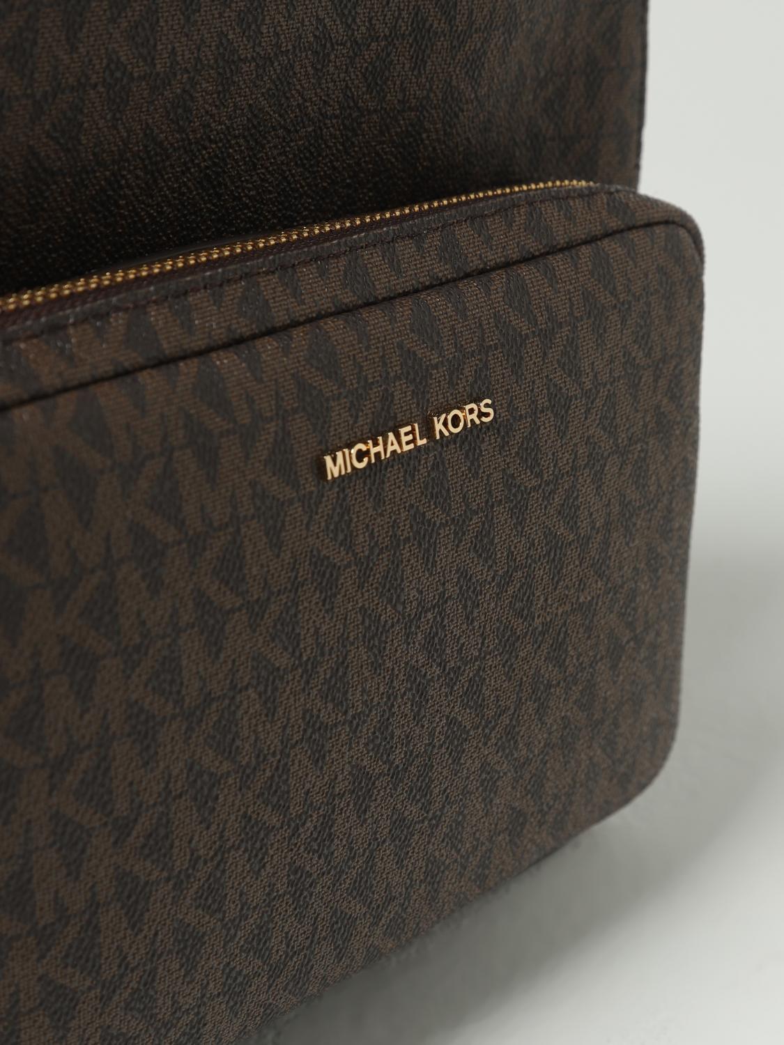 MICHAEL KORS ZAINO: Zaino Tanner Medium MK Michael Kors in cotone spalmato, Marrone - Img 3