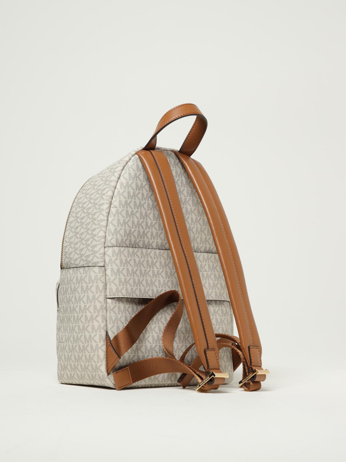 MICHAEL KORS ZAINO: Zaino Tanner Medium MK Michael Kors in cotone spalmato, Avorio - Img 2