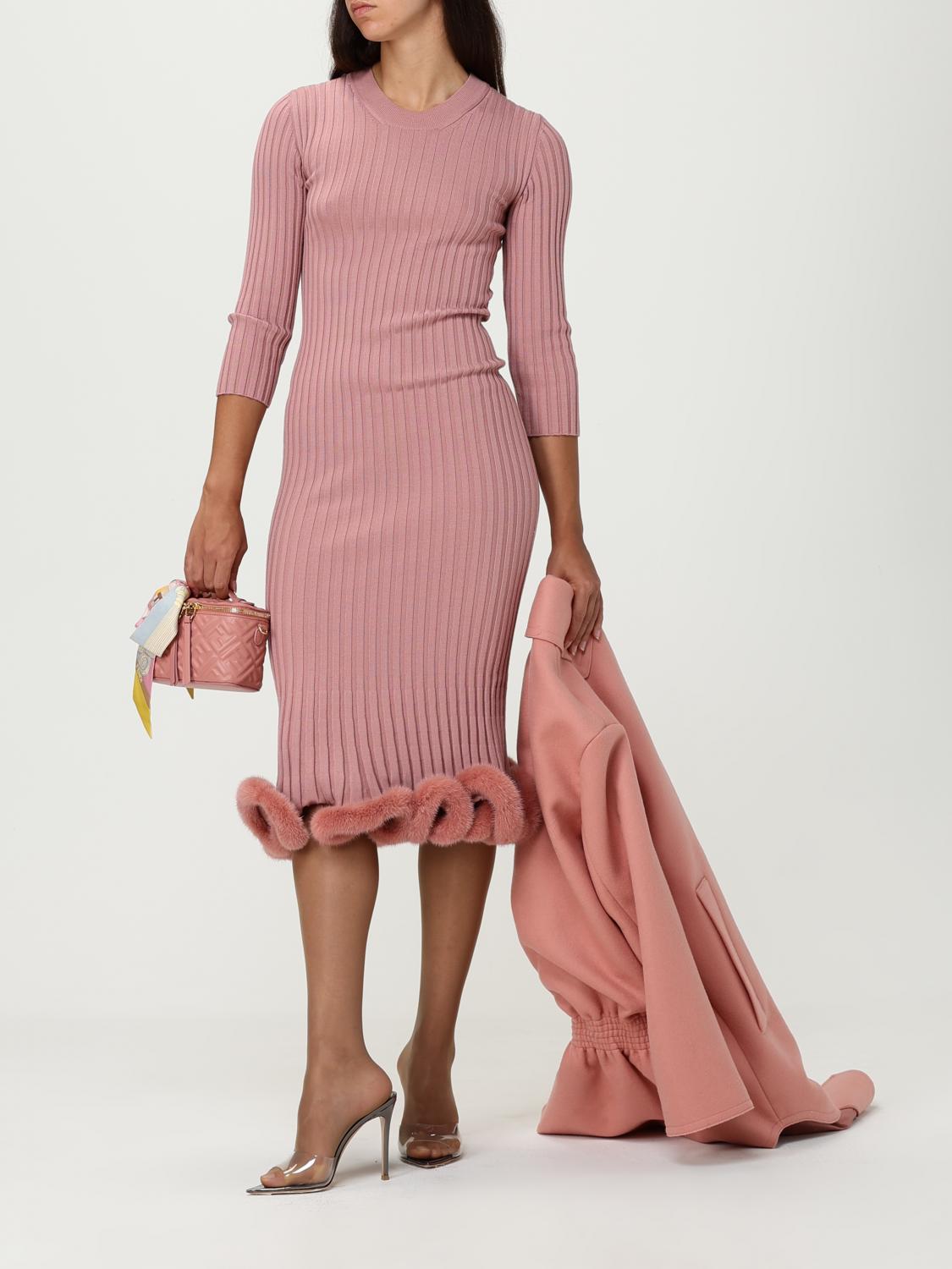 fendi long dress Fendi Long-sleeve Midi Dress