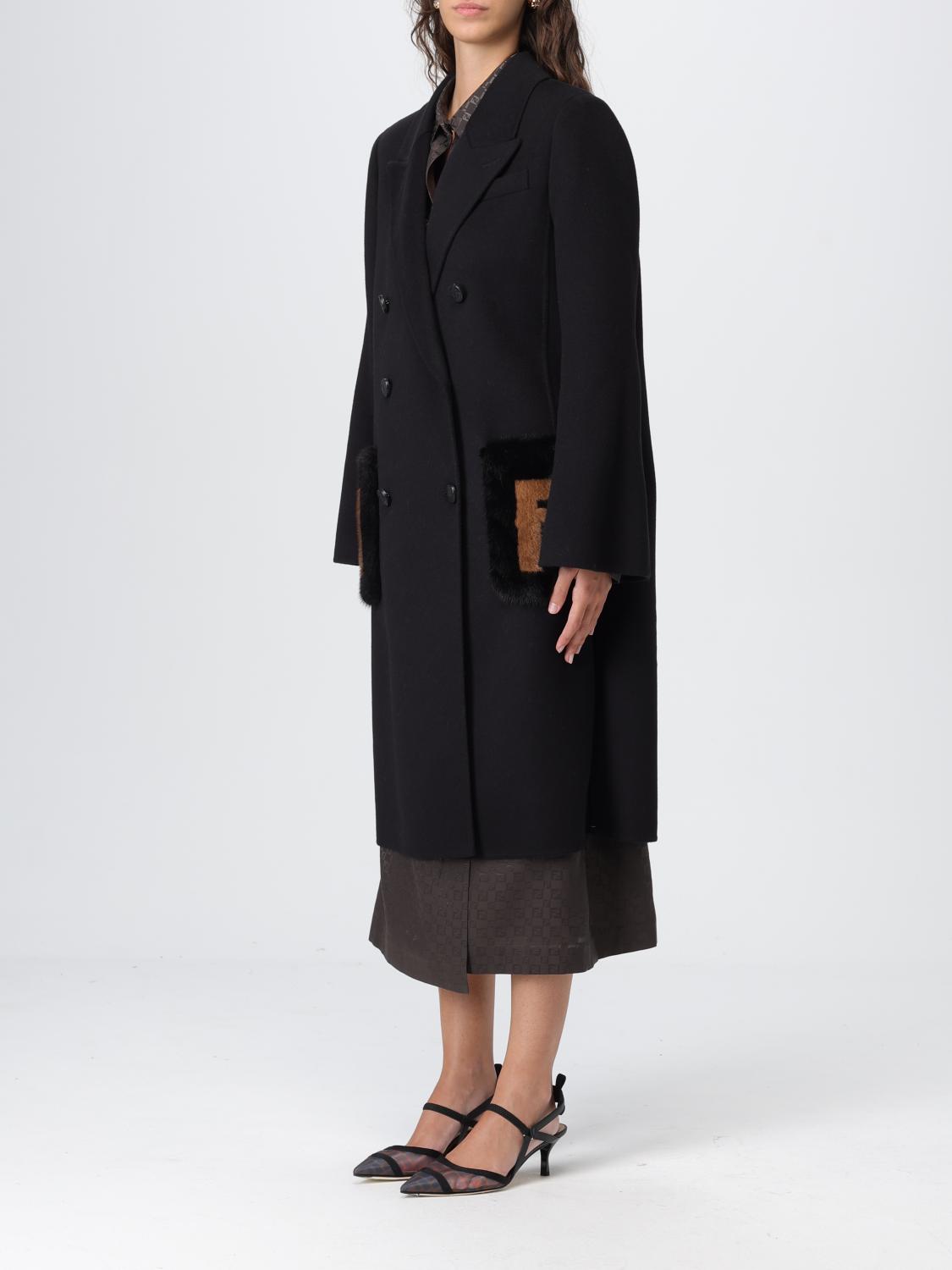 Fendi Coat woman - Black | FF8948W1D | GIGLIO.COM