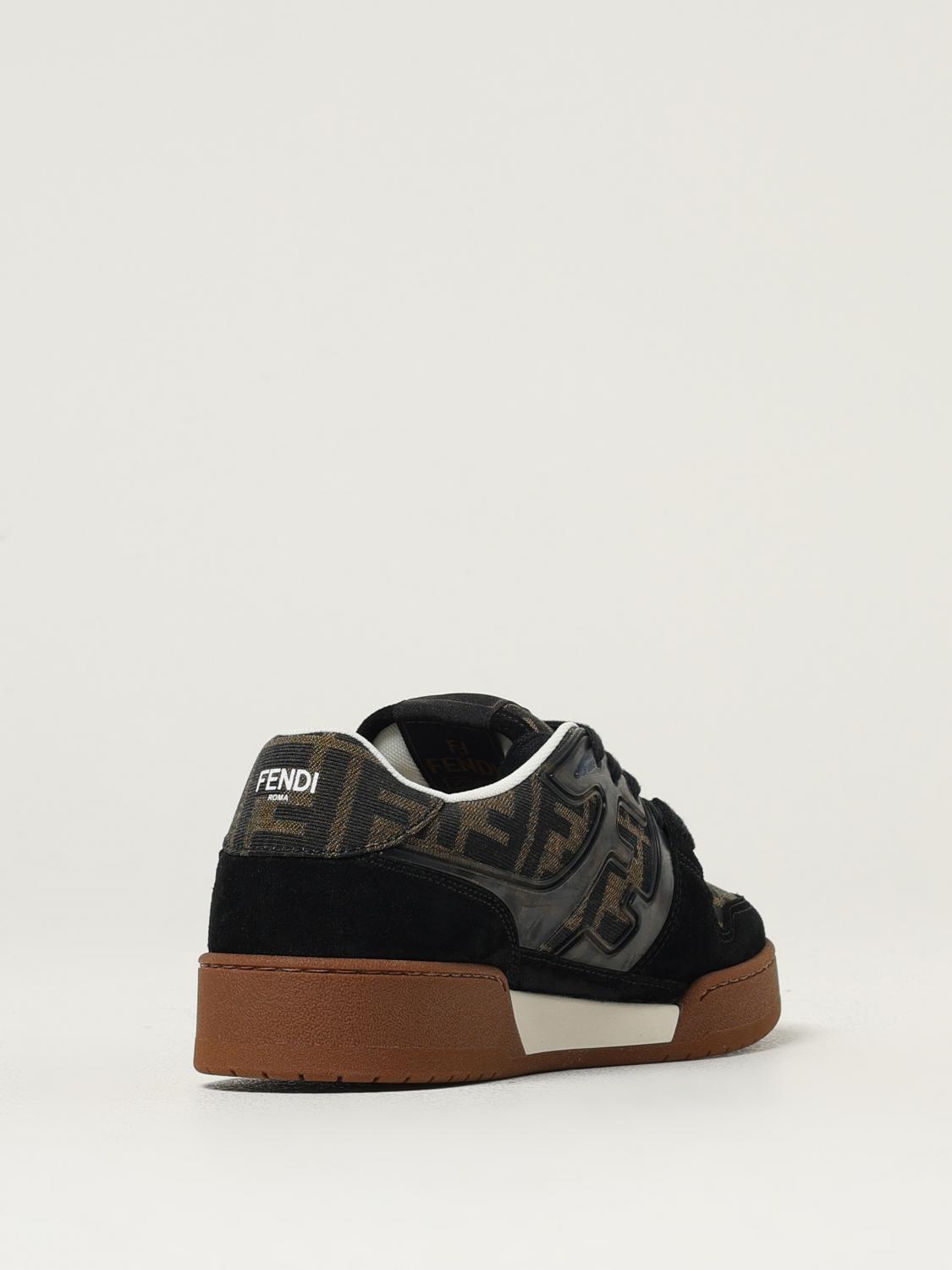 FENDI SNEAKERS: Sneakers Match Fendi in canvas jacquard e camoscio , Nero - Img 3