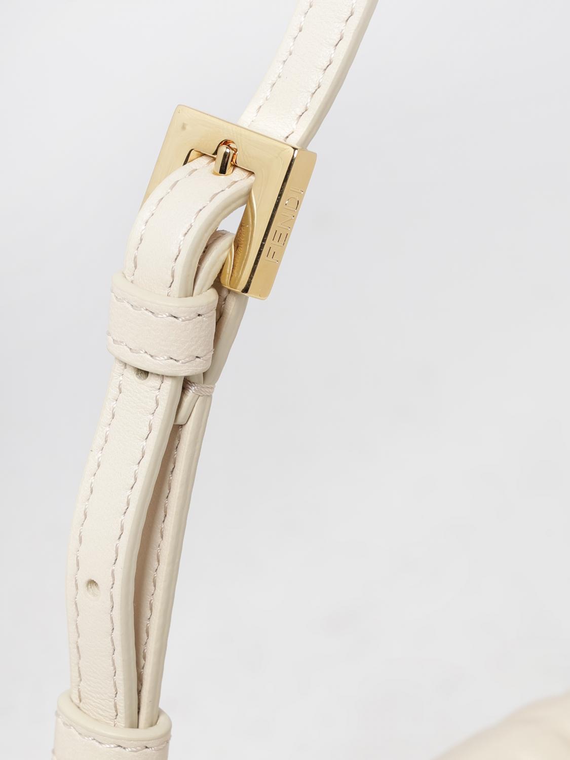 FENDI PORTAFOGLIO: Wallet On Chain Baguette Fendi in nappa embossed , Avorio - Img 4