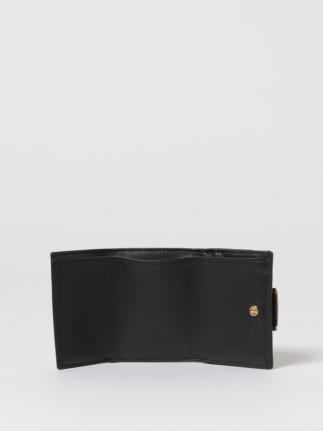 FENDI PORTAFOGLIO: Portafoglio Baguette Micro FF Fendi in nappa , Nero - Img 2