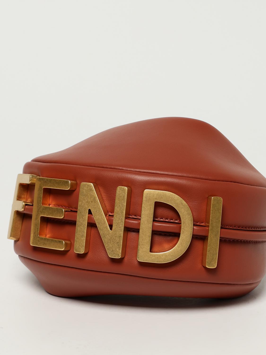 FENDI BORSA MINI: Borsa Fendigraphy Mini Fendi in pelle , Cuoio - Img 4