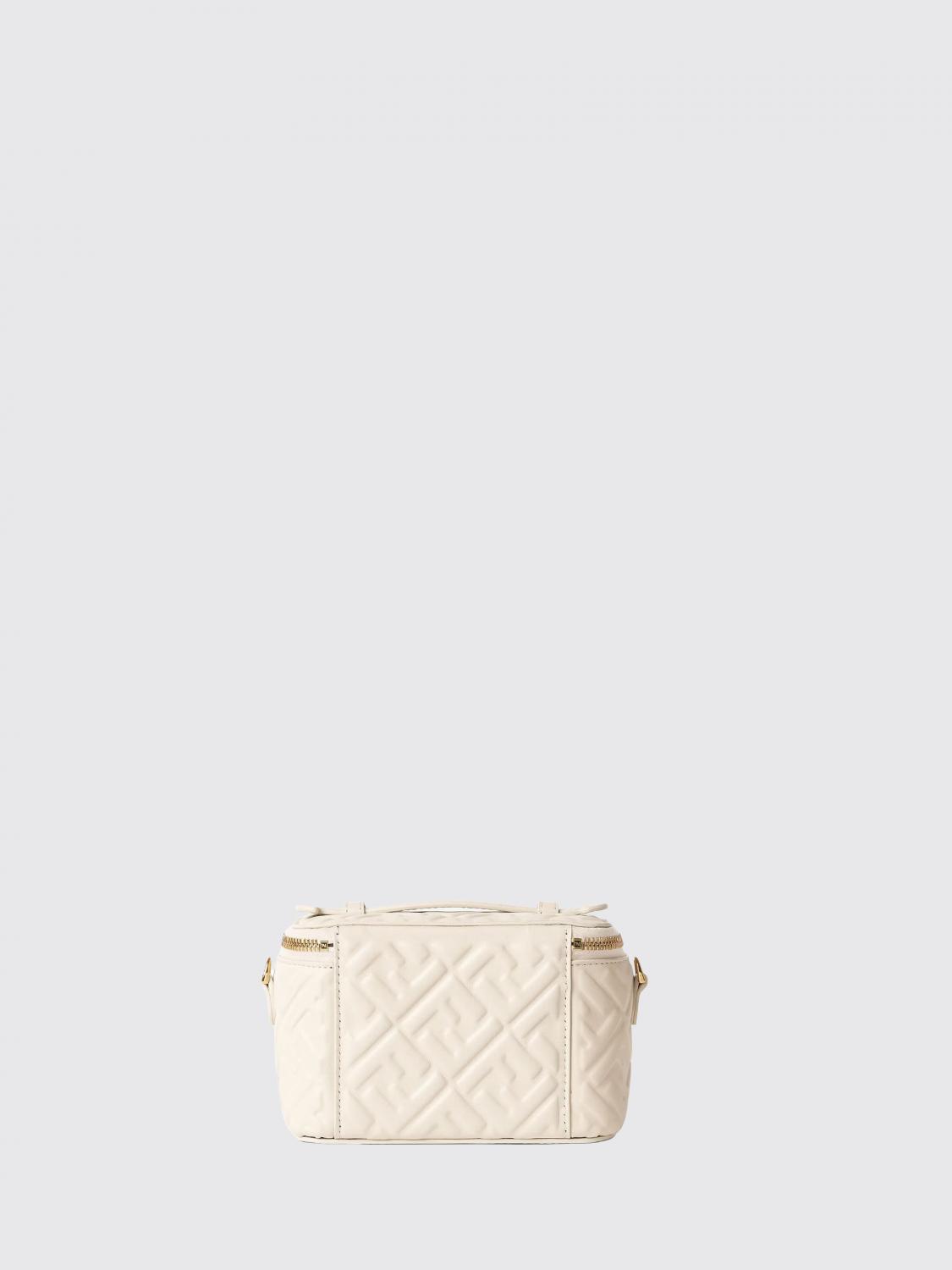FENDI BORSA MINI: Borsa Vanity Fendi in nappa con monogram FF in rilievo , Avorio - Img 2