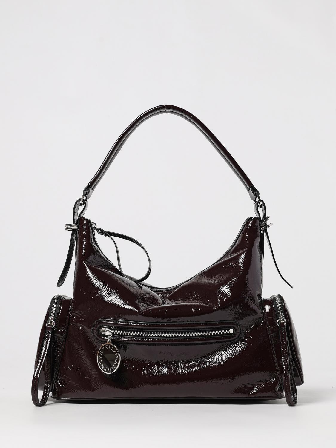 STELLA MCCARTNEY BORSA A SPALLA: Borsa Dartmoor Stella McCartney in nappa sintetica lucida , Marrone - Img 1