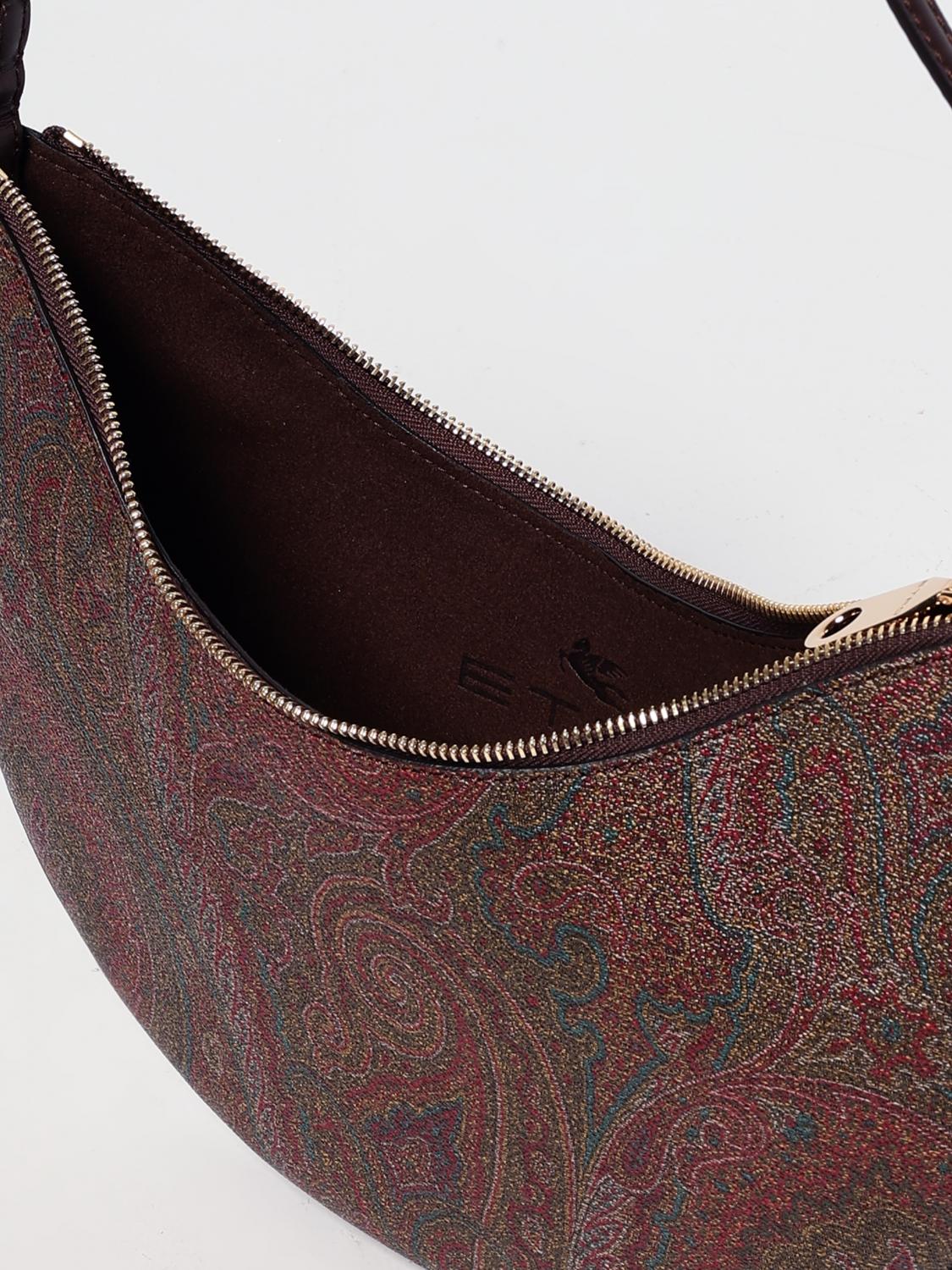ETRO SCHULTERTASCHE: Etro Essential Paisley Arnica Hobo-Tasche aus beschichteter Baumwolle, Braun - Img 5