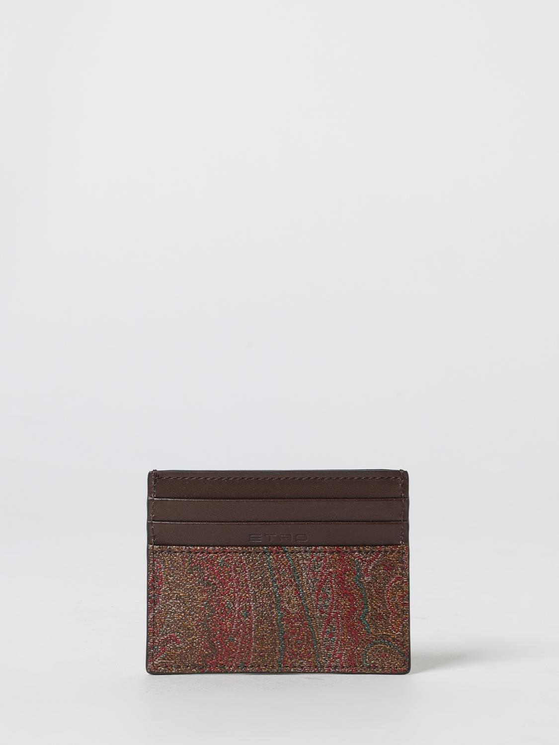 ETRO 財布: Etro アルニカ ペイズリープリント コーティングコットンレザーカードホルダー, ブラウン - Img 2