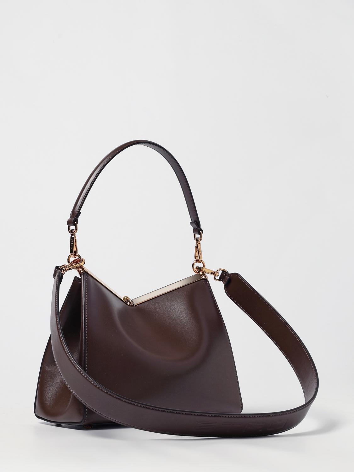 ETRO BORSA A SPALLA: Borsa Vela Medium Etro in pelle , Marrone - Img 3