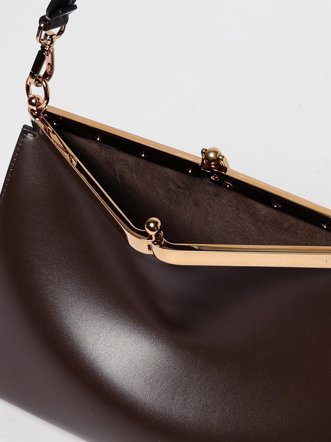 ETRO BORSA A SPALLA: Borsa Vela Medium Etro in pelle , Marrone - Img 5
