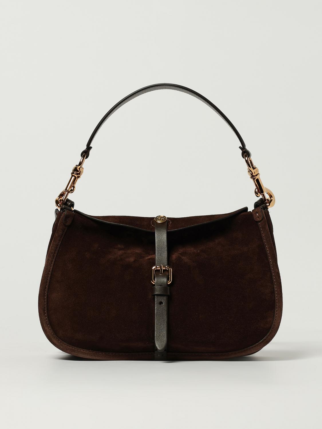 ETRO BORSA A SPALLA: Borsa Pony Etro in camoscio , Marrone - Img 1