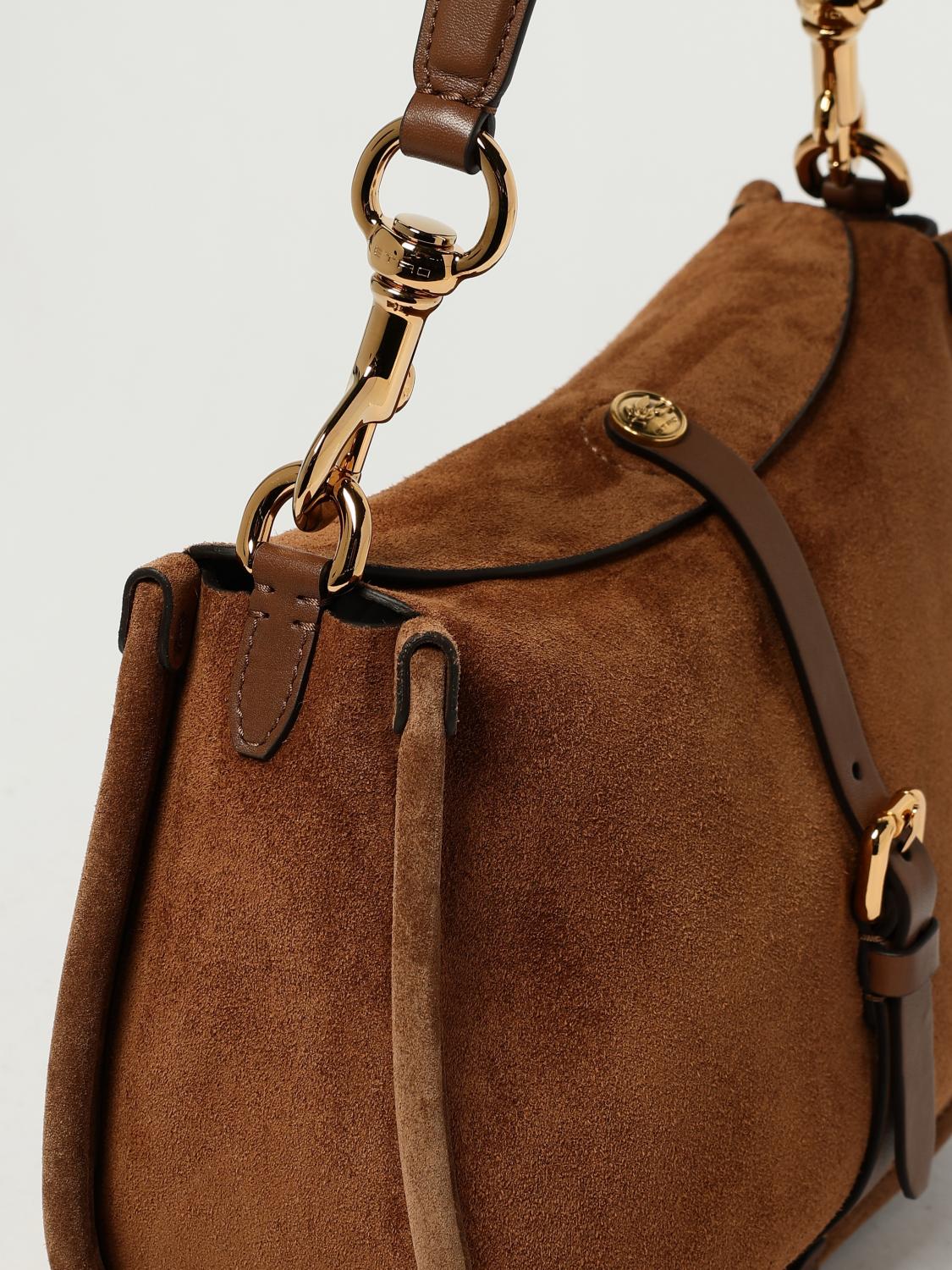 ETRO BORSA A SPALLA: Borsa Pony Etro in camoscio , Biscotto - Img 4