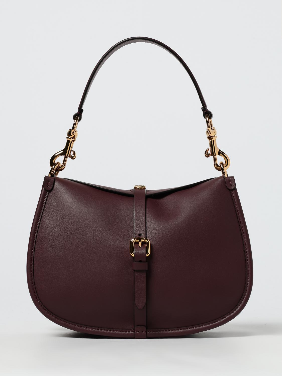 ETRO BORSA A SPALLA: Borsa Pony Medium Etro in pelle , Bordeaux - Img 1