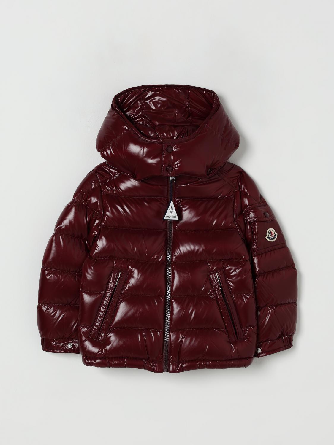 MONCLER JACKET: Jacket kids Moncler, Burgundy - Img 1