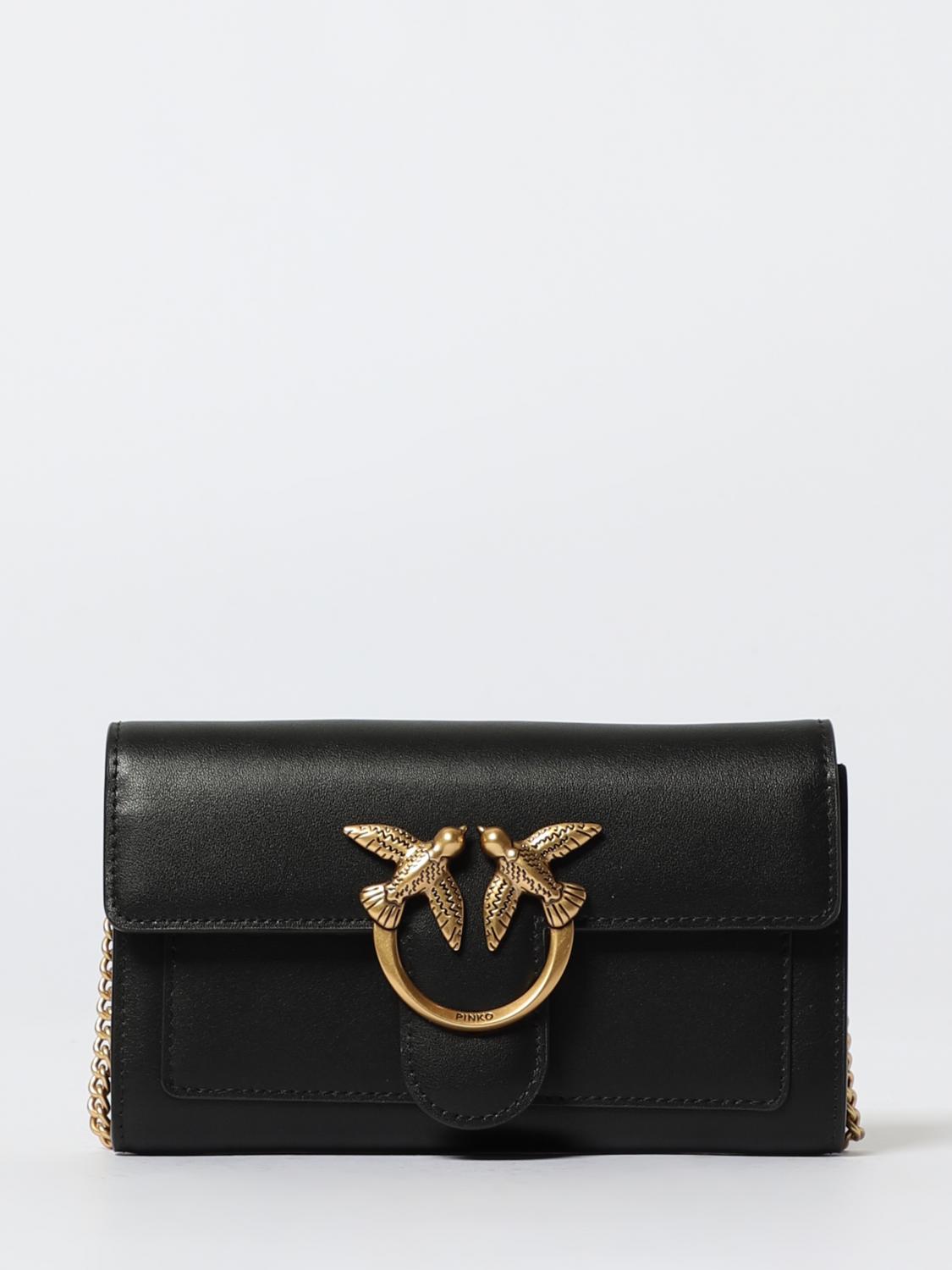 PINKO PORTAFOGLIO: Portafoglio Love Bag Simply Pinko in pelle , Nero - Img 1