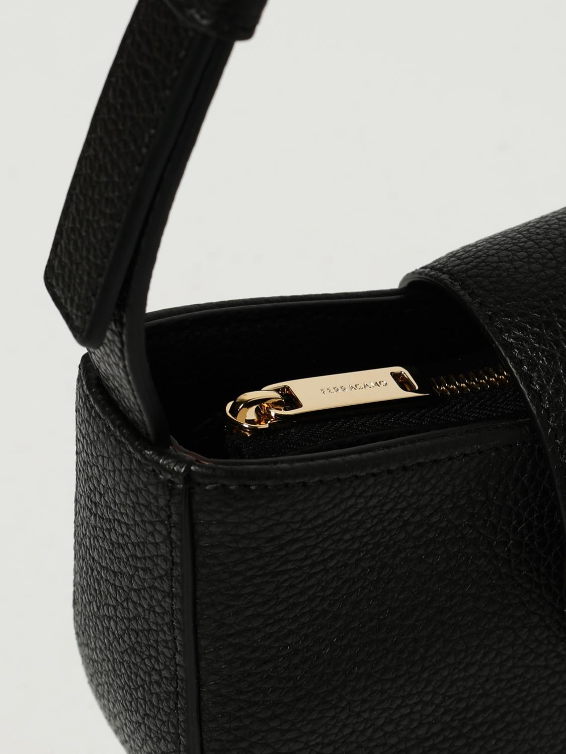 FERRAGAMO BORSA MINI: Borsa Mini Double Gancini Ferragamo in pelle martellata , Nero - Img 4