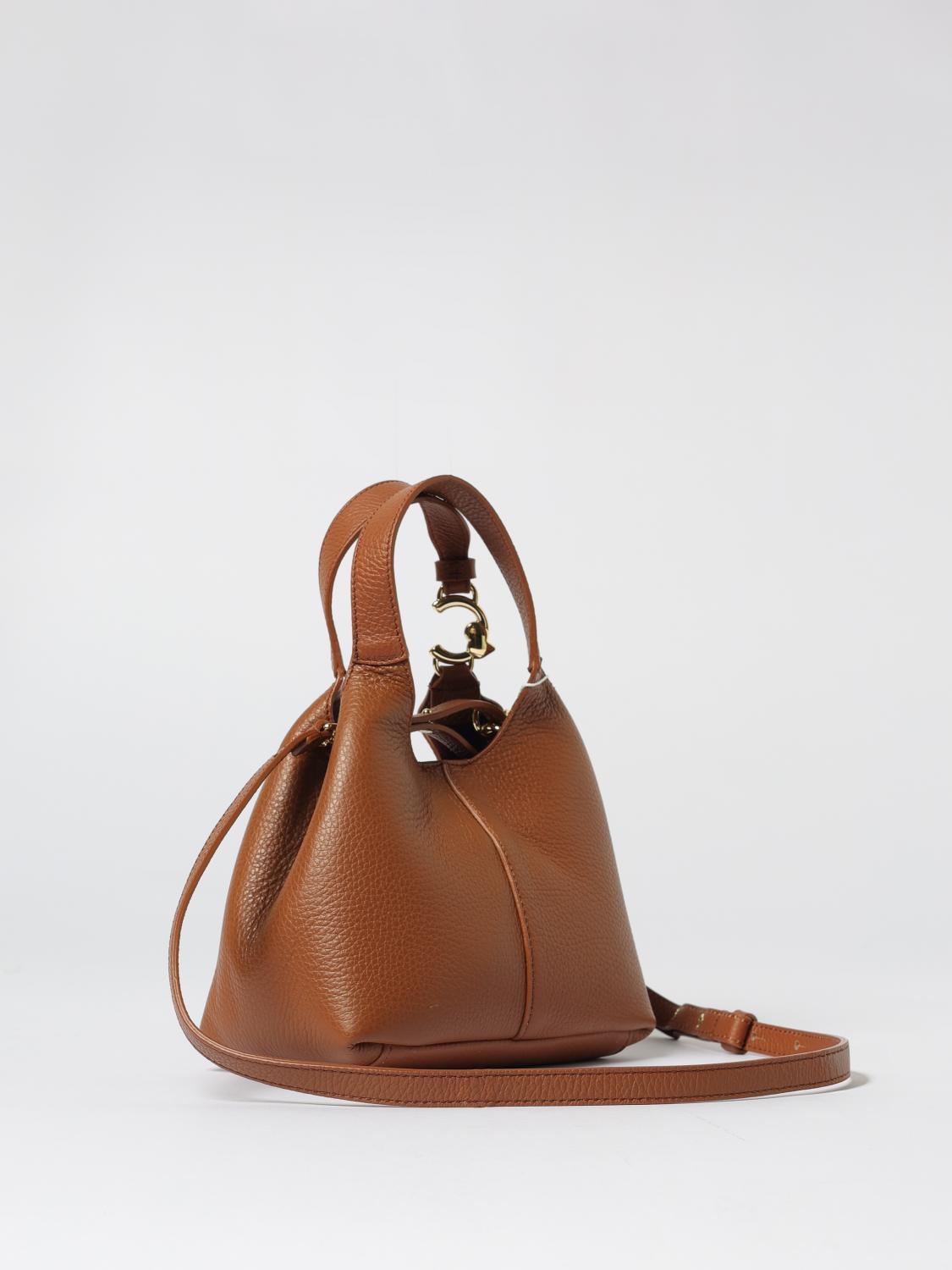 COCCINELLE BORSA MINI: Borsa C-Me Easy Small Coccinelle in pelle a grana , Marrone - Img 2