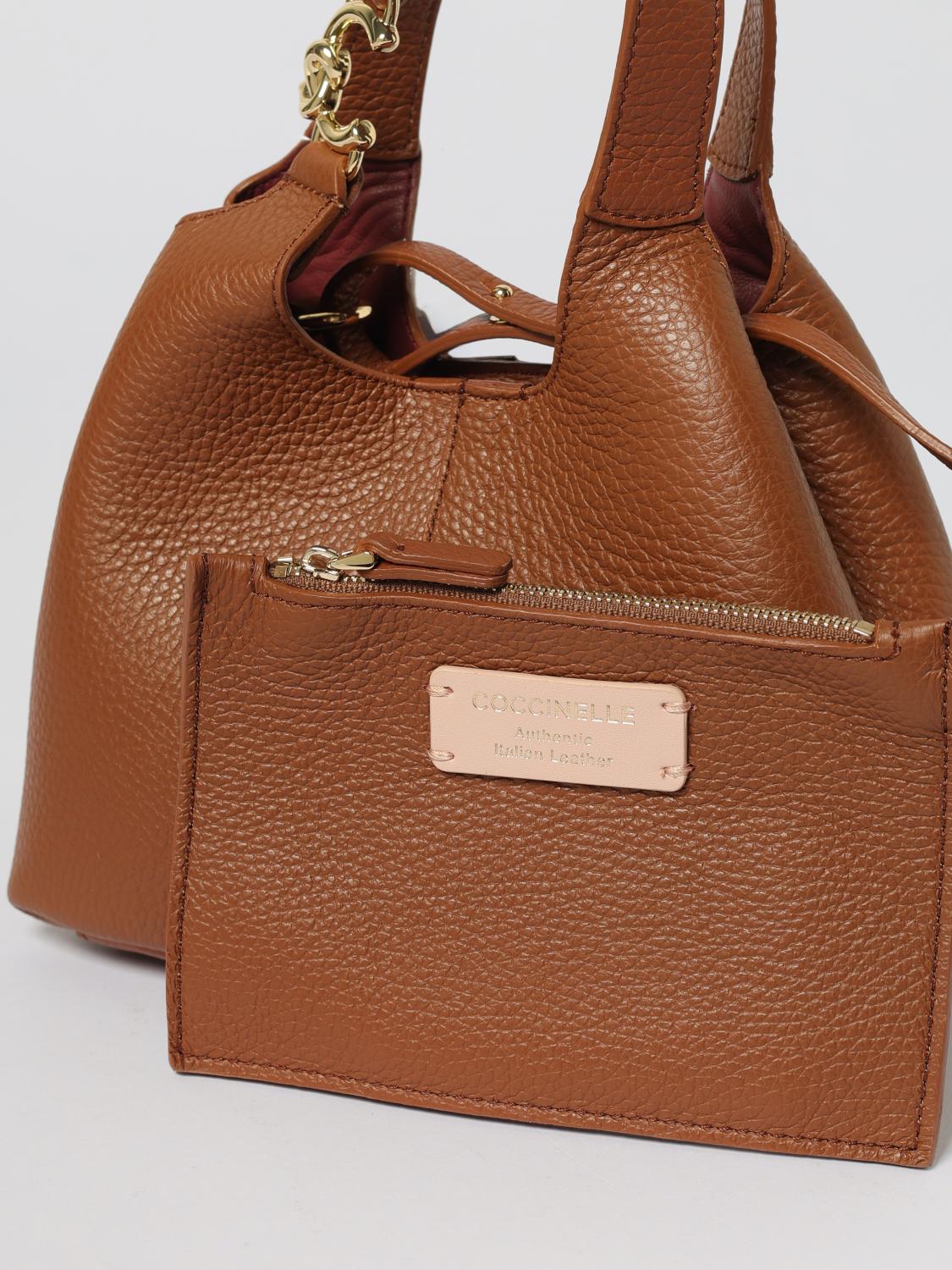 COCCINELLE BORSA MINI: Borsa C-Me Easy Small Coccinelle in pelle a grana , Marrone - Img 3