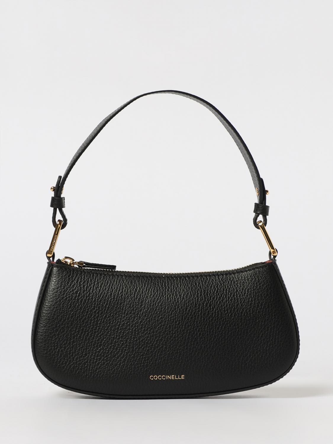 COCCINELLE BORSA A SPALLA: Borsa Merveille Generation Coccinelle in pelle a grana , Nero - Img 1