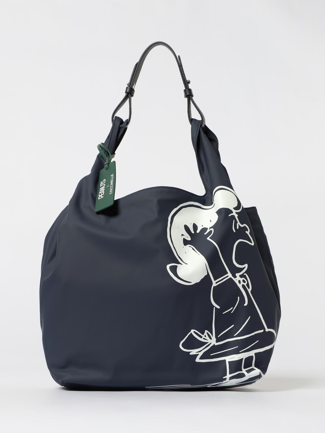 Coccinelle Borsa Peanuts x in nylon - Blue | E1T1E110101 | GIGLIO.COM