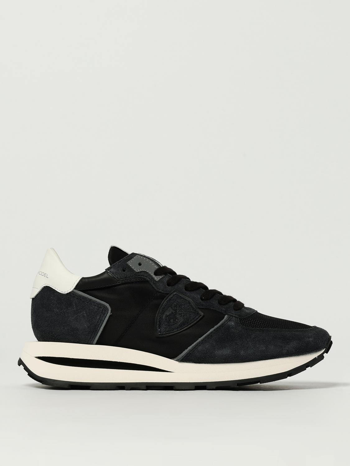 PHILIPPE MODEL スニーカー: Philippe Model Tropez スエード&ナイロンスニーカー, ブラック - Img 1