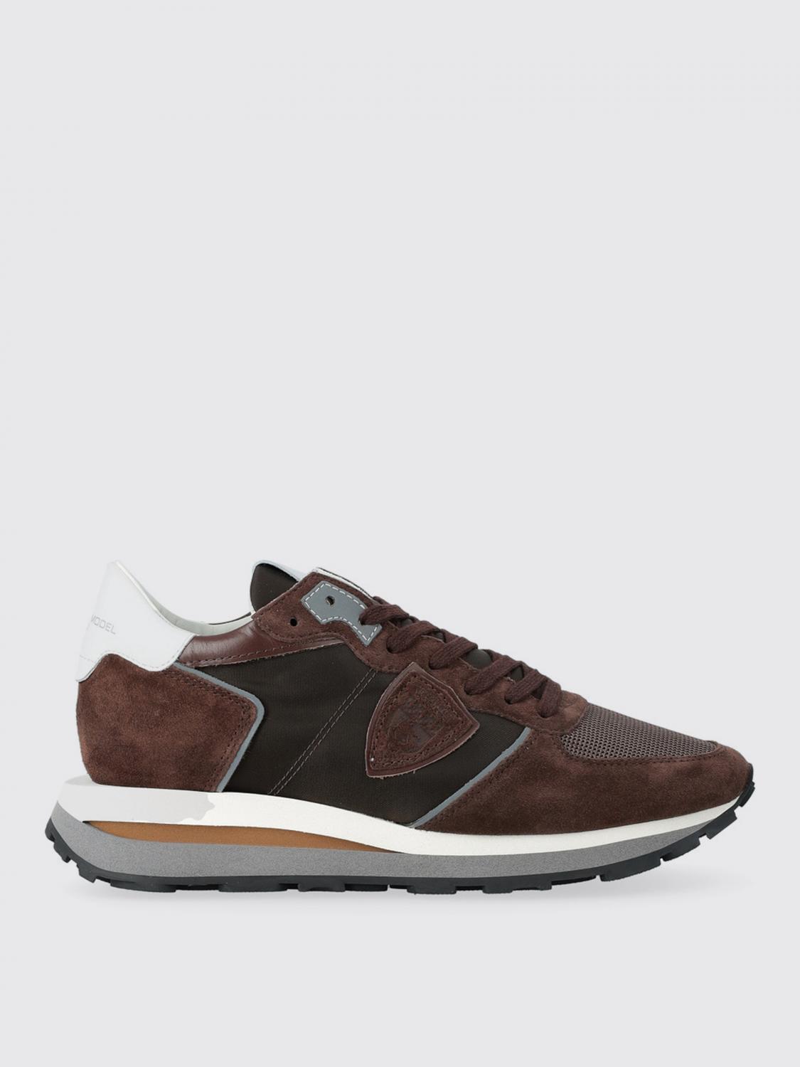 PHILIPPE MODEL SNEAKERS: Tropez Sneakers von Philippe Model aus Wildleder und Nylon, Braun - Img 1