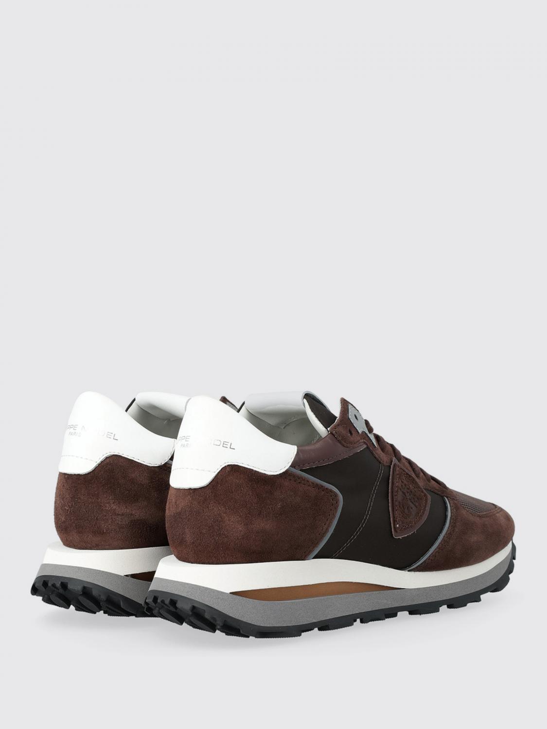 PHILIPPE MODEL SNEAKERS: Tropez Sneakers von Philippe Model aus Wildleder und Nylon, Braun - Img 3