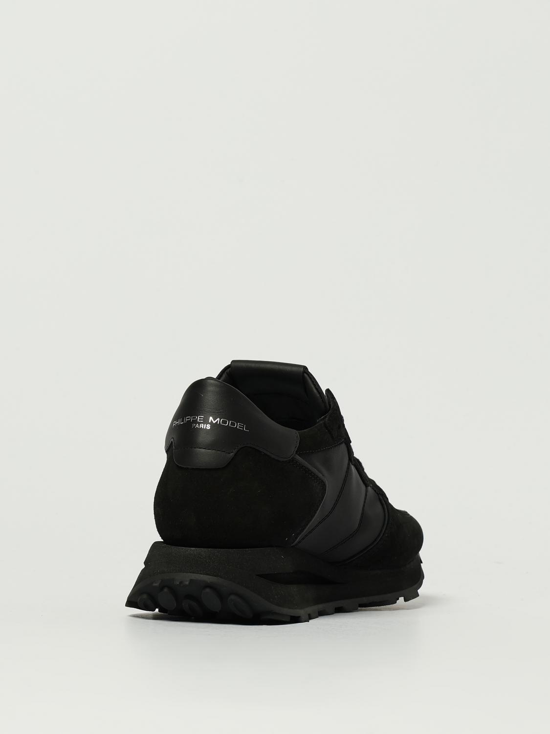 PHILIPPE MODEL BASKETS: Baskets Tropez Philippe Model en daim et nylon, Noir 1 - Img 3