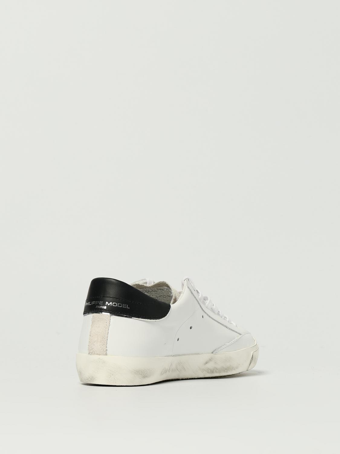 PHILIPPE MODEL SNEAKERS: Paris Sneakers by Philippe Model in Used-Effect Leather, Black - Img 3