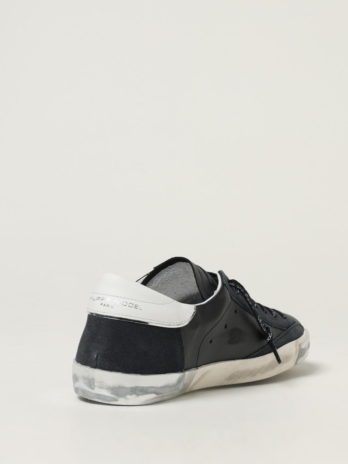 PHILIPPE MODEL 스니커즈: Philippe Model Paris 빈티지 가죽 스니커즈, 블랙 1 - Img 3