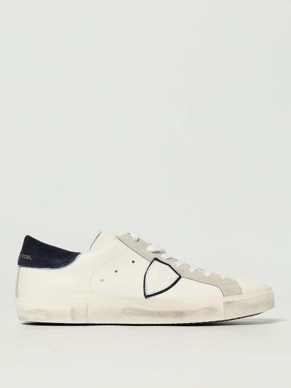PHILIPPE MODEL SNEAKERS: Paris Sneakers von Philippe Model aus Used-Leder, Weiss 1 - Img 1